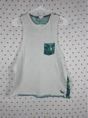 Victorias Secret PINK Hawaiian Accent Pocket Tank Top SMALL